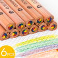 AndStal Marco 4 couleurs en 1 crayon de couleur Set Kids 6PCS / Box Rainbow Drawing Natural Color Crayon pour les enfants Dessin